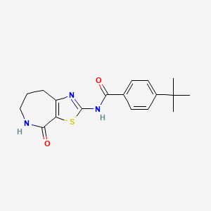 molecular formula C18H21N3O2S B2522357 4-(tert-ブチル)-N-(4-オキソ-5,6,7,8-テトラヒドロ-4H-チアゾロ[5,4-c]アゼピン-2-イル)ベンザミド CAS No. 1798042-09-7