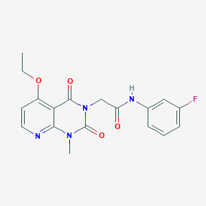 molecular formula C18H17FN4O4 B2522359 2-(5-ethoxy-1-methyl-2,4-dioxo-1,2-dihydropyrido[2,3-d]pyrimidin-3(4H)-yl)-N-(3-fluorophenyl)acetamide CAS No. 941942-71-8