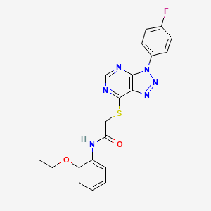 molecular formula C20H17FN6O2S B2522370 N-(2-ethoxyphenyl)-2-((3-(4-fluorophenyl)-3H-[1,2,3]triazolo[4,5-d]pyrimidin-7-yl)thio)acetamide CAS No. 863460-08-6