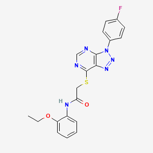 molecular formula C20H17FN6O2S B2522370 N-(2-乙氧基苯基)-2-((3-(4-氟苯基)-3H-[1,2,3]三唑并[4,5-d]嘧啶-7-基)硫代)乙酰胺 CAS No. 863460-08-6