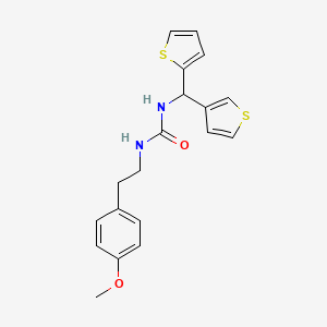 molecular formula C19H20N2O2S2 B2522371 1-(4-Methoxyphenethyl)-3-(thiophen-2-yl(thiophen-3-yl)methyl)urea CAS No. 2034334-04-6