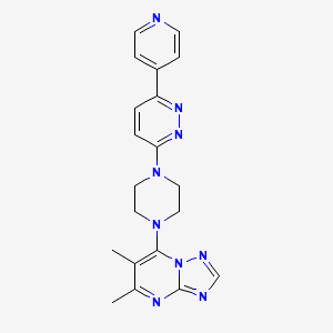 molecular formula C20H21N9 B2522374 5,6-Dimethyl-7-[4-(6-pyridin-4-ylpyridazin-3-yl)piperazin-1-yl]-[1,2,4]triazolo[1,5-a]pyrimidine CAS No. 2380180-16-3