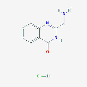 molecular formula C9H10ClN3O B2522376 2-(aminomethyl)-3H-quinazolin-4-one;hydrochloride CAS No. 437998-08-8; 932026-51-2
