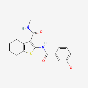 molecular formula C18H20N2O3S B2522377 N-méthyl-2-(3-méthoxybenzamido)-4,5,6,7-tétrahydro-1-benzothiophène-3-carboxamide CAS No. 892977-26-3