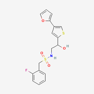 1-(2-Fluorophenyl)-N-[2-[4-(furan-2-yl)thiophen-2-yl]-2-hydroxyethyl]methanesulfonamide