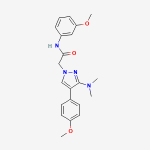 molecular formula C21H24N4O3 B2522385 2-(3-(dimethylamino)-4-(4-methoxyphenyl)-1H-pyrazol-1-yl)-N-(3-methoxyphenyl)acetamide CAS No. 1286696-07-8