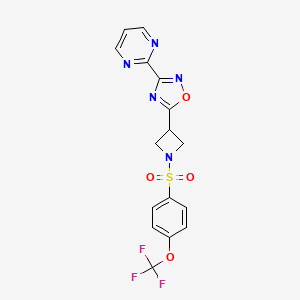 3-(Pyrimidin-2-yl)-5-(1-((4-(trifluoromethoxy)phenyl)sulfonyl)azetidin-3-yl)-1,2,4-oxadiazole