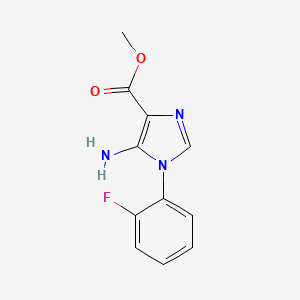 molecular formula C11H10FN3O2 B2522399 Methyl 5-amino-1-(2-fluorophenyl)imidazole-4-carboxylate CAS No. 1977949-70-4