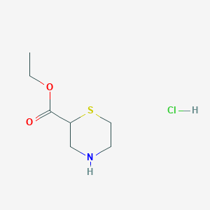 molecular formula C7H14ClNO2S B2522406 Ethyl Thiomorpholine-2-carboxylate Hydrochloride CAS No. 1864060-93-4