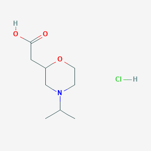 molecular formula C9H18ClNO3 B2522417 (4-Isopropyl-2-morpholinyl)acetic acid hydrochloride CAS No. 1609402-86-9