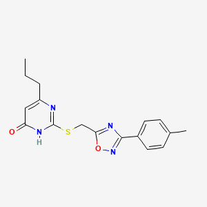 molecular formula C17H18N4O2S B2522435 2-({[3-(4-甲基苯基)-1,2,4-恶二唑-5-基]甲基}硫代)-6-丙基-4-嘧啶醇 CAS No. 939009-58-2