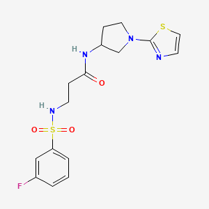 molecular formula C16H19FN4O3S2 B2522436 3-(3-fluorophenylsulfonamido)-N-(1-(thiazol-2-yl)pyrrolidin-3-yl)propanamide CAS No. 1798031-74-9