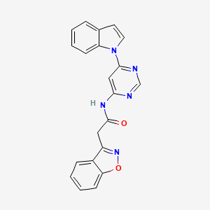 molecular formula C21H15N5O2 B2522439 N-(6-(1H-吲哚-1-基)嘧啶-4-基)-2-(苯并[d]异噁唑-3-基)乙酰胺 CAS No. 1428348-51-9