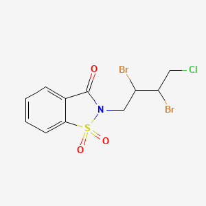 molecular formula C11H10Br2ClNO3S B2522441 2-(2,3-二溴-4-氯丁基)-1,1-二氧代-1,2-苯并噻唑-3-酮 CAS No. 866156-19-6