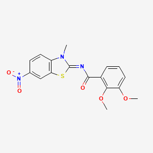 molecular formula C17H15N3O5S B2522444 (E)-2,3-ジメトキシ-N-(3-メチル-6-ニトロベンゾ[d]チアゾール-2(3H)-イリデン)ベンゾアミド CAS No. 895441-21-1