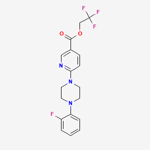 molecular formula C18H17F4N3O2 B2522445 2,2,2-Trifluoroethyl 6-[4-(2-fluorophenyl)piperazin-1-yl]pyridine-3-carboxylate CAS No. 400086-62-6