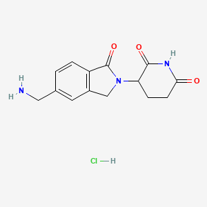 molecular formula C14H16ClN3O3 B2522454 3-(5-(Aminomethyl)-1-oxoisoindolin-2-yl)piperidine-2,6-dione hydrochloride CAS No. 1158264-69-7