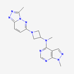 molecular formula C16H18N10 B2522458 N-methyl-N-{1-methyl-1H-pyrazolo[3,4-d]pyrimidin-4-yl}-1-{3-methyl-[1,2,4]triazolo[4,3-b]pyridazin-6-yl}azetidin-3-amine CAS No. 2199212-50-3