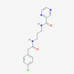 molecular formula C16H17ClN4O2 B252246 N-(3-{[(4-chlorophenyl)acetyl]amino}propyl)pyrazine-2-carboxamide 