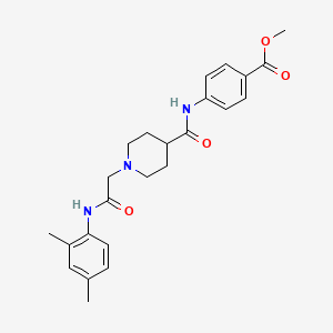 molecular formula C24H29N3O4 B2522473 4-(1-(2-((2,4-dimetilfenil)amino)-2-oxoethyl)piperidina-4-carboxamido)benzoato de metilo CAS No. 941881-78-3