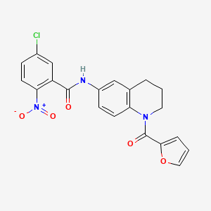 molecular formula C21H16ClN3O5 B2522477 5-氯-N-(1-(呋喃-2-羰基)-1,2,3,4-四氢喹啉-6-基)-2-硝基苯甲酰胺 CAS No. 941900-10-3
