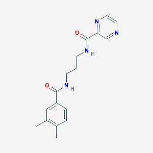 molecular formula C17H20N4O2 B252249 N-(3-{[(3,4-dimethylphenyl)carbonyl]amino}propyl)pyrazine-2-carboxamide 
