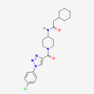 N-(1-(1-(4-chlorophenyl)-1H-1,2,3-triazole-4-carbonyl)piperidin-4-yl)-2-cyclohexylacetamide