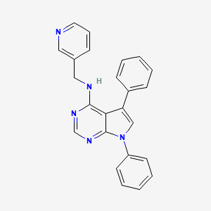 molecular formula C24H19N5 B2522499 (5,7-Diphenylpyrrolo[3,2-e]pyrimidin-4-yl)(3-pyridylmethyl)amine CAS No. 477226-21-4
