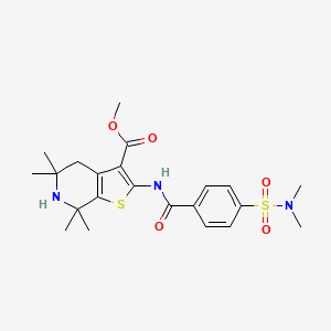 methyl 2-(4-(N,N-dimethylsulfamoyl)benzamido)-5,5,7,7-tetramethyl-4,5,6,7-tetrahydrothieno[2,3-c]pyridine-3-carboxylate