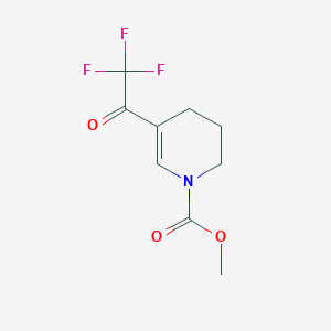 molecular formula C9H10F3NO3 B2522510 Methyl 5-(trifluoroacetyl)-1,2,3,4-tetrahydropyridine-1-carboxylate CAS No. 1378929-71-5