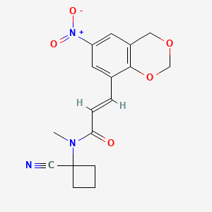 (E)-N-(1-Cyanocyclobutyl)-N-methyl-3-(6-nitro-4H-1,3-benzodioxin-8-yl)prop-2-enamide
