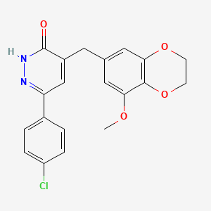 6-(4-Chlorophenyl)-4-[(8-methoxy-2,3-dihydro-1,4-benzodioxin-6-yl)methyl]pyridazin-3-ol