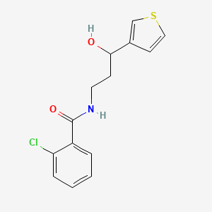 molecular formula C14H14ClNO2S B2522519 2-氯-N-(3-羟基-3-(噻吩-3-基)丙基)苯甲酰胺 CAS No. 2034516-82-8