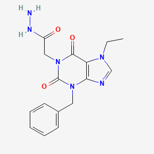 molecular formula C16H18N6O3 B2522522 2-(3-苄基-7-乙基-2,6-二氧代-2,3,6,7-四氢-1H-嘌呤-1-基)乙酰肼 CAS No. 730949-89-0