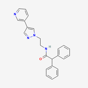 2,2-diphenyl-N-{2-[4-(pyridin-3-yl)-1H-pyrazol-1-yl]ethyl}acetamide
