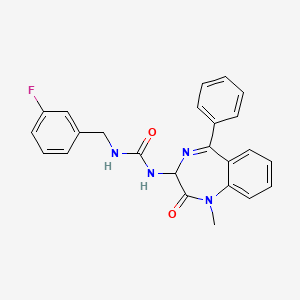 molecular formula C24H21FN4O2 B2522536 1-(1-methyl-2-oxo-5-phenyl-2,3-dihydro-1H-1,4-diazepin-3-yl)-3-(3-fluorobenzyl)urea CAS No. 1796915-83-7