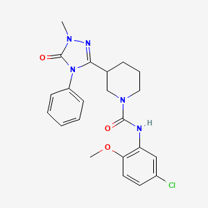 molecular formula C22H24ClN5O3 B2522538 N-(5-chloro-2-methoxyphenyl)-3-(1-methyl-5-oxo-4-phenyl-4,5-dihydro-1H-1,2,4-triazol-3-yl)piperidine-1-carboxamide CAS No. 1396814-30-4