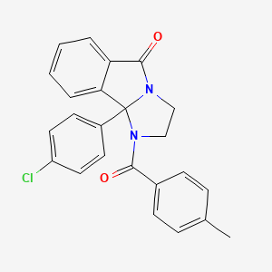 molecular formula C24H19ClN2O2 B2522539 9b-(4-chlorophenyl)-1-(4-methylbenzoyl)-1,2,3,9b-tetrahydro-5H-imidazo[2,1-a]isoindol-5-one CAS No. 477886-49-0