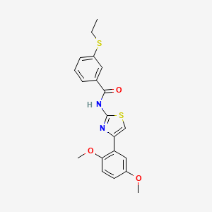 molecular formula C20H20N2O3S2 B2522544 N-(4-(2,5-Dimethoxyphenyl)thiazol-2-yl)-3-(Ethylthio)benzamid CAS No. 922592-44-7