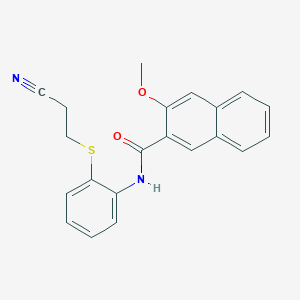 molecular formula C21H18N2O2S B2522545 N-(2-((2-cyanoethyl)thio)phenyl)-3-methoxy-2-naphthamide CAS No. 477497-70-4