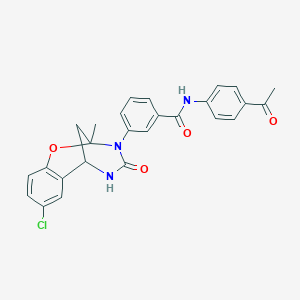 molecular formula C26H22ClN3O4 B2522548 N-(4-乙酰苯基)-3-{4-氯-9-甲基-11-氧代-8-氧杂-10,12-二氮杂三环[7.3.1.0^{2,7}]十三-2,4,6-三烯-10-基}苯甲酰胺 CAS No. 931334-31-5