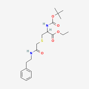 Ethyl 2-[(tert-butoxycarbonyl)amino]-3-{[2-oxo-2-(phenethylamino)ethyl]sulfanyl}propanoate
