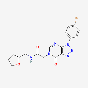 molecular formula C17H17BrN6O3 B2522553 2-(3-(4-ブロモフェニル)-7-オキソ-3H-[1,2,3]トリアゾロ[4,5-d]ピリミジン-6(7H)-イル)-N-((テトラヒドロフラン-2-イル)メチル)アセトアミド CAS No. 872590-85-7