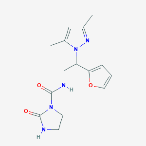 N-(2-(3,5-dimethyl-1H-pyrazol-1-yl)-2-(furan-2-yl)ethyl)-2-oxoimidazolidine-1-carboxamide
