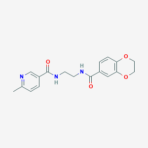 molecular formula C18H19N3O4 B252256 N-{2-[(2,3-dihydro-1,4-benzodioxin-6-ylcarbonyl)amino]ethyl}-6-methylpyridine-3-carboxamide 