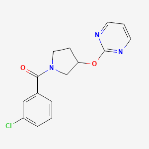 (3-Chlorophenyl)(3-(pyrimidin-2-yloxy)pyrrolidin-1-yl)methanone