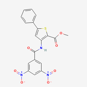 molecular formula C19H13N3O7S B2522574 Methyl 3-(3,5-dinitrobenzamido)-5-phenylthiophene-2-carboxylate CAS No. 477326-39-9