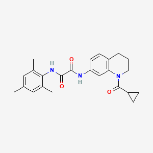 molecular formula C24H27N3O3 B2522575 N1-(1-(cyclopropanecarbonyl)-1,2,3,4-tetrahydroquinolin-7-yl)-N2-mesityloxalamide CAS No. 903312-69-6