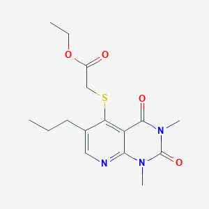 Ethyl 2-((1,3-dimethyl-2,4-dioxo-6-propyl-1,2,3,4-tetrahydropyrido[2,3-d]pyrimidin-5-yl)thio)acetate