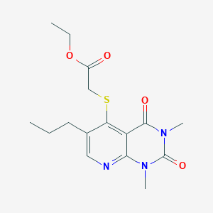 molecular formula C16H21N3O4S B2522576 2-((1,3-二甲基-2,4-二氧代-6-丙基-1,2,3,4-四氢吡啶并[2,3-d]嘧啶-5-基)硫代)乙酸乙酯 CAS No. 900004-91-3